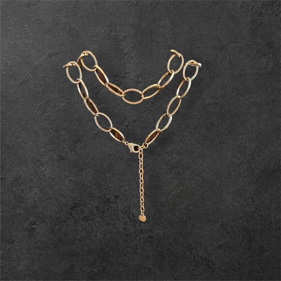 R. J. Graziano Long Gold Tone Loop Chain Necklace 32"  With Lobster Clasp - Picture 6 of 11